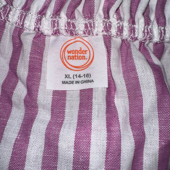 Girls Wonder Nation Purple Lavender White Striped Tank Top XL (14-16) NEW NWT - Picture 6 of 11